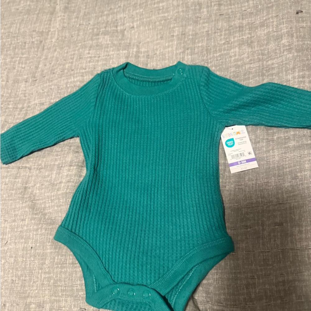 Green Ribbed Kids One Piece